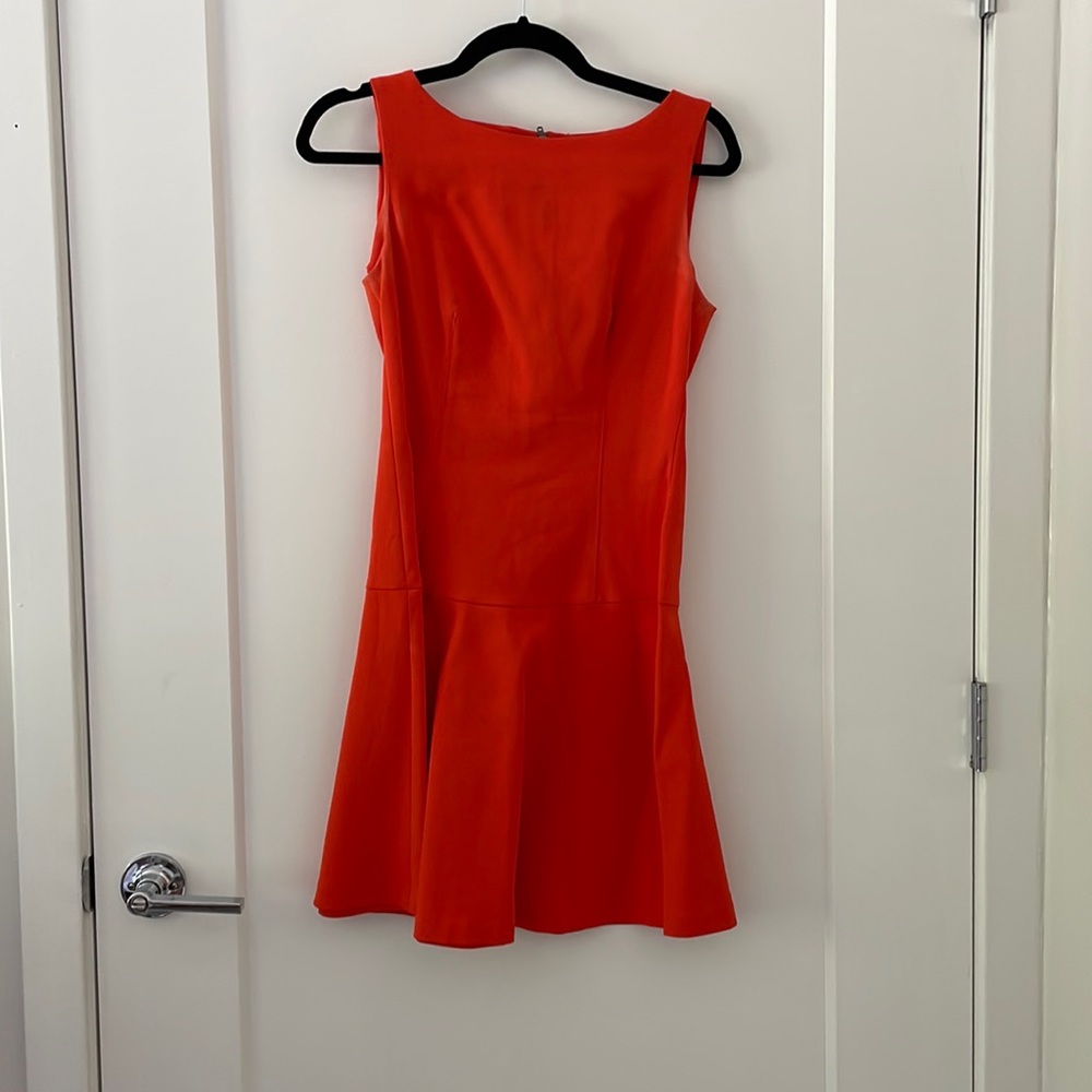 Zara bright orange dress with flare skirt (Size S)